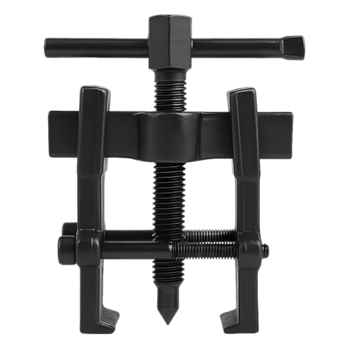 KPFILEH Two Jaw Bearing Gear Puller, 2'' Carbon Steel Adjustable Gear Remover Tool, Universal Hand Pump Pulley Puller Tool for Automotive Flywheel/Motorcycle Wheel/Machine Bearing (Black)