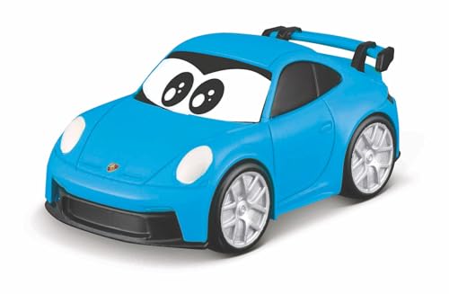 Bburago Junior Porsche 911 GT3 My 1st Collection, 1:43 Scale Die-Cast Car with Dispenser, Interactive Vehicle Toy for Young Collectors, Yellow Or Blue Supplied, 12 Months +