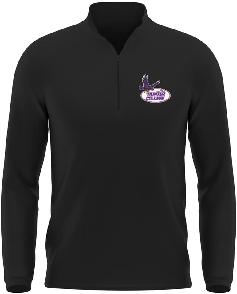 Official NCAA Collegiate Men's Active Sport Quarter Zip Pullover, Left Chest Logo Charcoal Collection