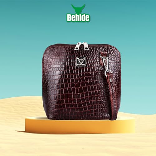 Image of BEHIDE Women's Genuine Leather Sling Bag - Stylish Cross-Body Handbag for Women, Adjustable Shoulder Strap