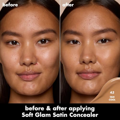 Image of e.l.f. Soft Glam Satin Concealer, Medium Coverage For Blemishes & Under-Eye, Crease-Resistant, Long Lasting, Vegan & Cruelty-Free, 43 Tan Cool