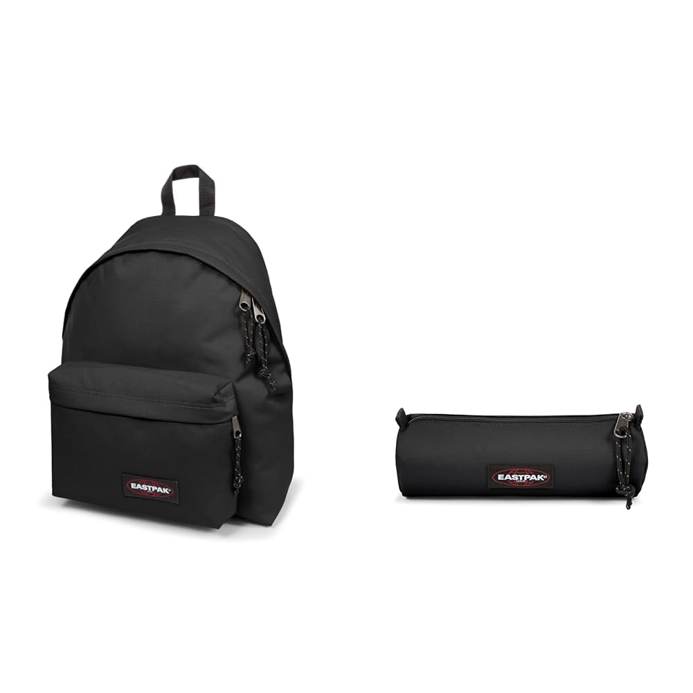 EASTPAK Padded Pak’r, Zaino Unisex - Adulto, Nero, Taglia unica & ROUND Astuccio, 27 L - Black (Nero)