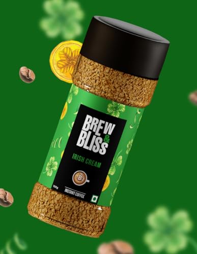 Image of Brew and Bliss Irish Cream Coffee | 100 Gram | Flavored Instant Coffee | 100% Authentic Coffee Powder For Hot & Cold Coffee | Serves Cafe Style Coffee Upto 50 Cups, Bottle