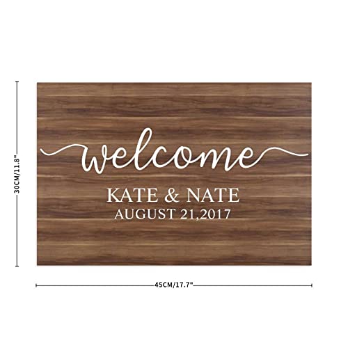 Panneau de bienvenue de mariage en bois rustique chic 30x45cm
