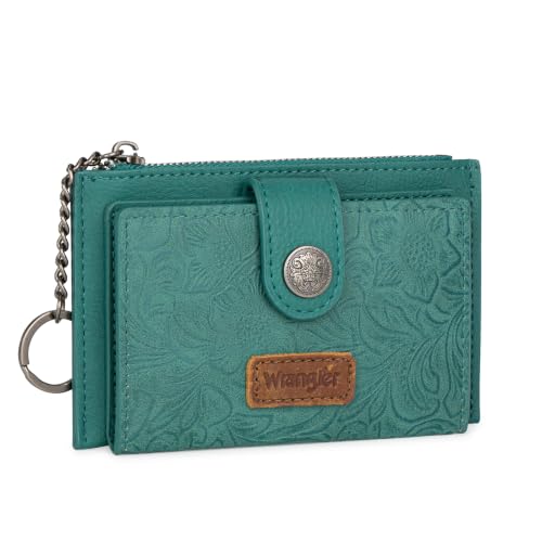 Image of Montana West X Wrangler Credit Card Holders Small Ladies Wallet Minimalist Card Holder for Women Simpl Keychain Wallet with Rfid Lining and Smooth Metal Zipper