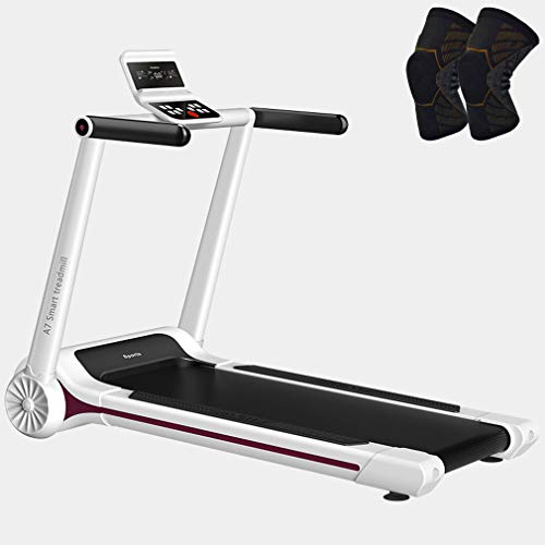 Image of Mini Electric Treadmill Noise Reduction Motorised Running Machine Foldable Portable Walking Equipment with Pulley for Home Gym