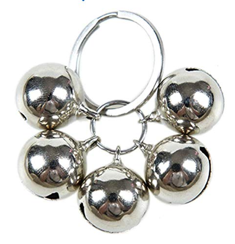 Silver Knight 5 Loud 16mm Pet Training Collar Bells Bag Keys Phone Alarm Morris Dancing Jingle Dogs Cats Pigs