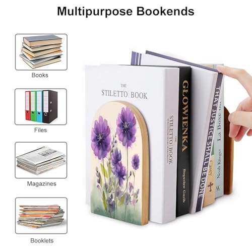 Sujetalibros de madera antideslizante para evitar la caída de libros pesados en las estanterías 4