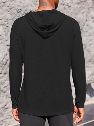 Gafeng Mens Workout Hoodie Long Sleeve Lightweight Gym Running Quick Dry Athletic Shirt with Hood3