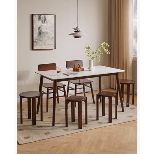 Tabourets ronds en bois massif table basse empilable de chambre salon - 7