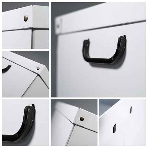 2er-Set Aufbewahrungsboxen mit Deckel für Kleidung und Wäsche, Leder Gross Karton Kleiderschrankboxen, saisonaler Wechsel, Ideal für Vakuumbeutel oder Geschenkboxen 50x40x25 cm