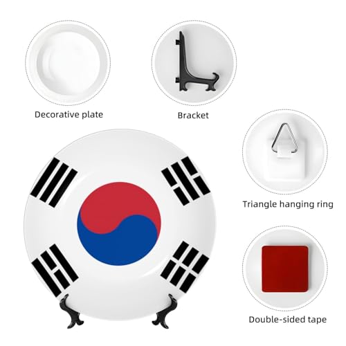Platos redondos para decoración del hogar de Corea con soporte para regalo 5