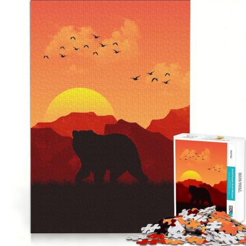 Rompecabezas de 1000 piezas de oso, el regalo ideal de bellas artes para adultos