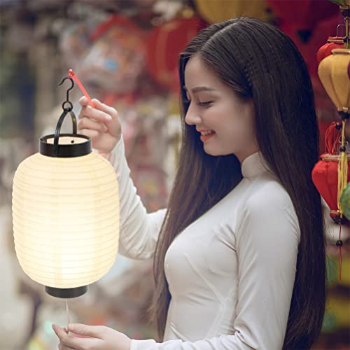 PATKAW Decorations Japanese Lantern Lamp Japanese Hanging Lantern Lamp, 2pcs Paper Folding Hanging Oval Style Party Traditional - Image 3