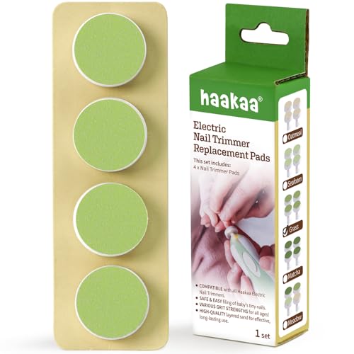 Image of haakaa Electric Nail Trimmer Replacement Pads Baby Nail Trimmer Heads Compatible with All haakaa Nail Trimmers, Suitable for 6-12 Months, Grass