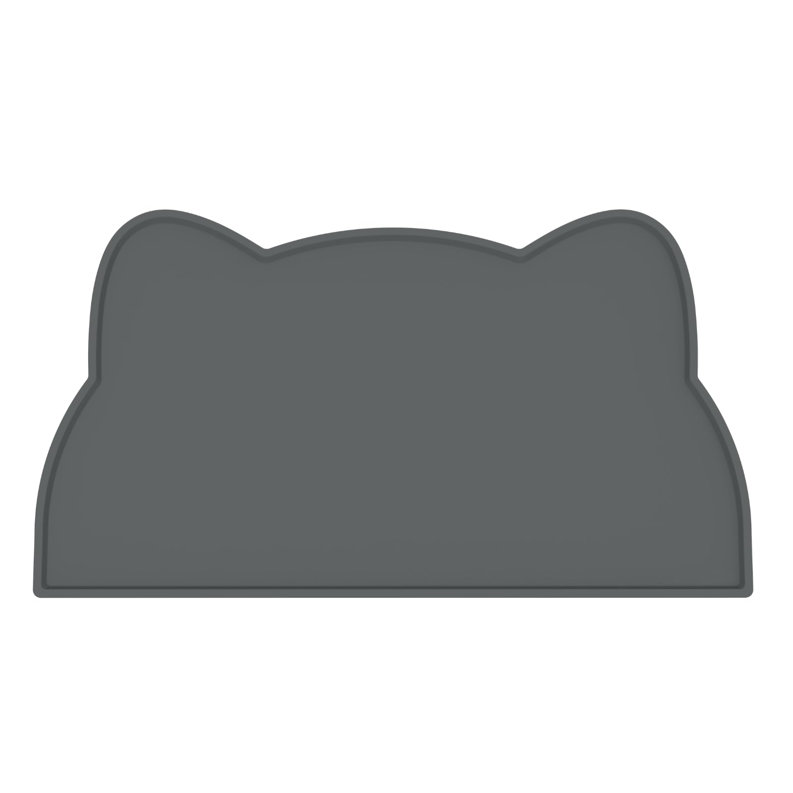 Cat Food Mat, Silicone Non Slip Dog Bowl Mat Waterproof Cat Feeding Mat Stop Food Spills and Water Messes Out to Floor Pet Food Mat (Charcoal Grey, 52x30 cm)