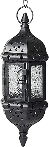 PVGYUJFD Portavelas. Linternas de MetalGarden for Velas, linternas Decorativas, portavelas marroquíes Decorativas hexagonales Colgantes, linternas al Aire Libre, Garde