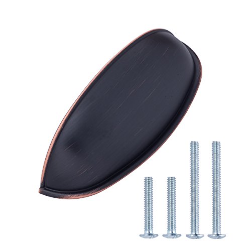 Image of Modern Bin Cup Drawer Handle Wide Pull, 3 inch Center, 4 inch Length, Oil Rubbed Bronze, 200 Pieces