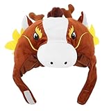 [MOBUTOFU] 干支動物の馬頭帽子 中国旧正月パーティードレスアップキャップ 写真撮影用コスチュームキャップ 2026年お祝いイベント向け