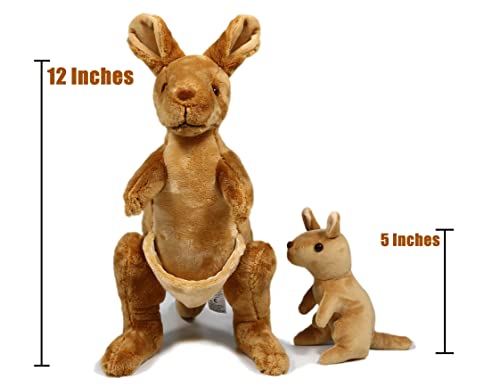 ICE KING BEAR Kangaroo Soft Toy with Removable Joey Stuffed Animal Plush,12 Inches, Large - Image 3