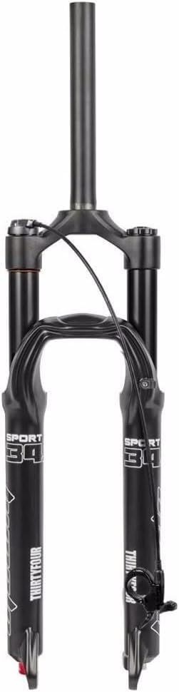 Fourche suspension pneumatique VTT 27.5 course XC amortissement réglable tube droit 1-1/8 noir