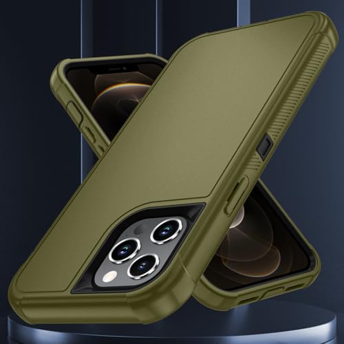 Image of SunStory Compatible with iPhone 12 Pro Max Case with HD Screen Protector, 3-Layer Heavy Duty Full-Body Cover,3 in 1 Hybrid Protective Case for iPhone 12 Pro Max 6.7 inch,ArmyGreen