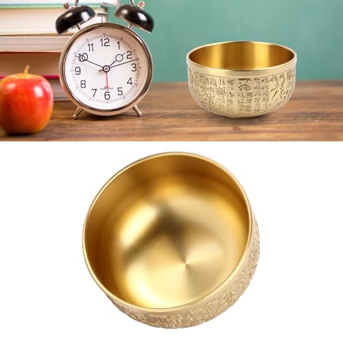 Acouto Messing Fortune Bowl, 3,94 -Zoll -Durchmesser, 2,16 -Zoll -Höhen -Tisch -Herzstück, das Schüssel für Brennende Weihrauch, Meditation, Yoga, Symbolik, Dekor und Spirituelle