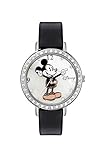 1 Jahr Garantie Mickey Mouse Damen Analog Quarz Uhr mit Leder Armband MK1223