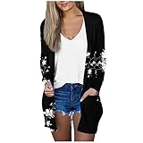 Generic Women's Sweater Dress Cardigan Kimono Coat, Open Front, Plus Size, Purple & Black, Large