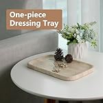 Marble Vanity Tray for Dresser Organizer, Travertine Bathroom Tray Countertop, Beige Decorative Serving Trays, Kitchen Sink Storage, Jewelry & Perfume Holder(Travertino Romano) - Image 2