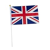 TRIXES 10 Stück britische Union Jack Fahnen mit Sticks rot weiß und blau für Sportveranstaltungen und andere Nationale Feierlichkeiten