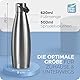 SODAWAVE® Trinkflasche Edelstahl [620ml] kompatibel mit SodaStream Crystal I Doppelwandige Thermo Edelstahl Trinkflasche I 100% auslaufsichere Flasche ideal für unterwegs (Edelstahl)