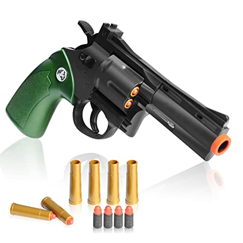 Toy Gun with 24 Pcs EVA Soft Bullets Toy Revolver for Boys Shooting Games Education Toy Model for, Surprise Gift for Boys and Girls 12+