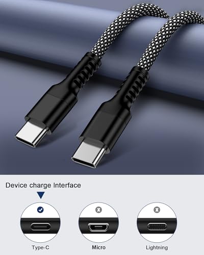 Image of USB C iPhone 17 16 Fast Charger Cable 6ft, 60W USB C to C Charging Cable | [MFi Certified] Long Braided Type-C Power Cord for Apple iPhone 17 /17e /17 Pro Max /Air /16 /16e /16 Pro Max /15 Plus, iPad Pro Air