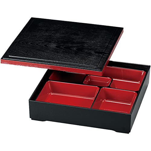 Tikusan Japanese Traditional Lunch Bento Boxes For Restaurant Or Home Made In Japan Food Carrier Food Storage & Organization Container 5 Compartment Jubako 10.2 X 10.2 X 2.4 Inches #TOP27