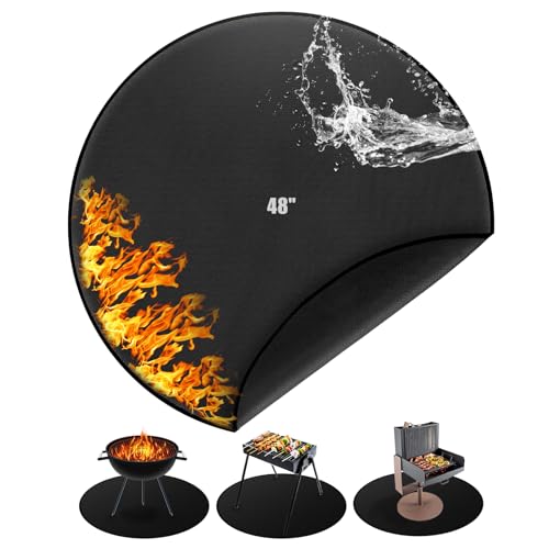 Lista de Placas de protección contra el calor los mejores 5. 49 Base ignífuga para barbacoa, reutilizable, grande, placa de protección contra el calor, 120 cm/48 pulgadas (redonda-48 pulgadas), alfombrilla para barbacoa de gas, plegable,...
