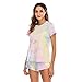 CUYOC Shorts De Manga Corta Tie-Dye Traje De Dos Piezas Servicio Informal...