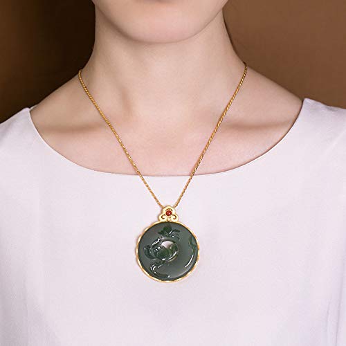 Collier boucle de paix en argent 925 et jade anti-ternissement