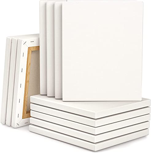 Single Pack of 1 - Artist 10 x 8 inches Hand Stretched White Blank Canvas Board for Making Paint Art and Posters, Multi Panel Canvases for Painting Frame, Creative Sketch and Drawing