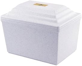 Fortress Urn Vault in White for Ground Burial, Holds One Adult Cremation Urn for Human Ashes, Durable and Secure Vault for Cemetery Burial