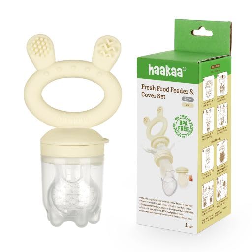 Image of Haakaa Silicone Fresh Food Feeder with Silicone Pouch Cover 1 PK BPA Free (Oat)