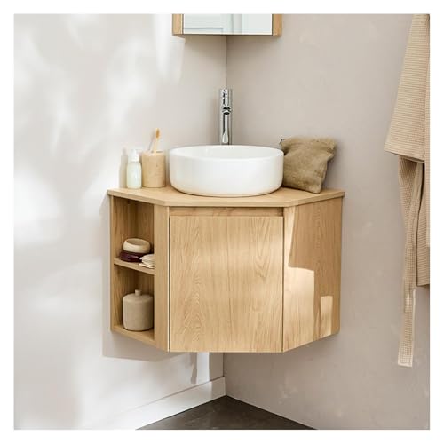 MOB-IN Ensemble Meuble sous Vasque d'angle Sorrento + Vasque Blanche