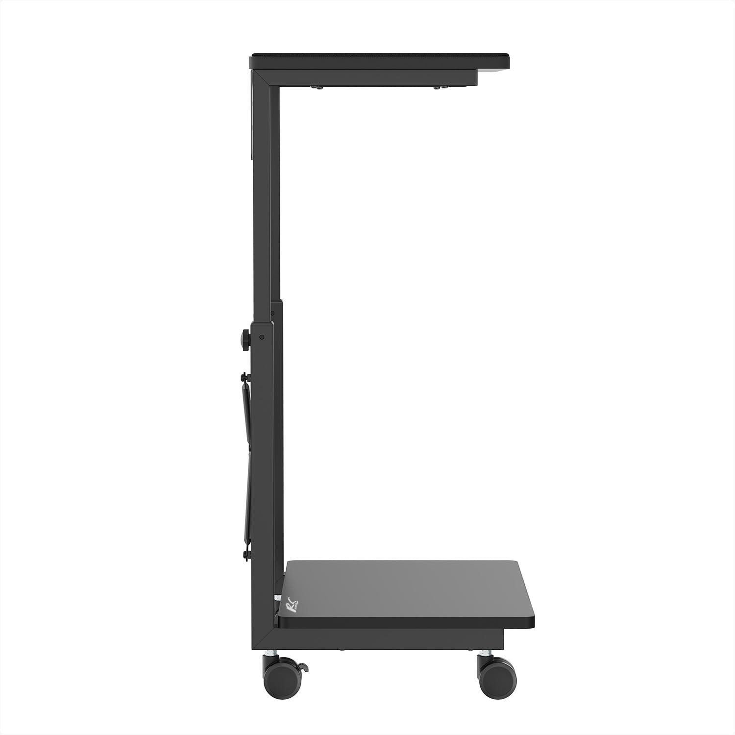 Wózek komputerowy z regulacją wysokości z regałem do 80 kg | mobilny wózek komputerowy z miejscem do przechowywania | elastyczny z kółkami | wodoodporna półka | RS430