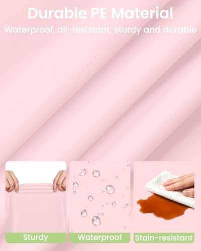 Image of LANLISA 4 Pack Pink Plastic Tablecloth Disposable, 54 x 108 Inch