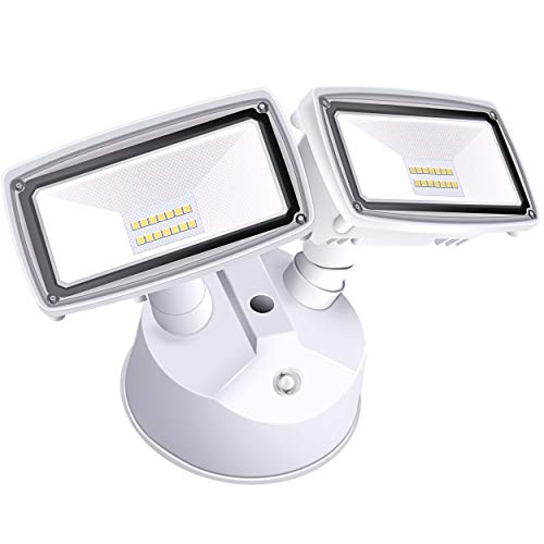 Amico Dusk to Dawn Light LED Outdoor Flood Lighting 20W LED Security Lights [180W Equivalent] 5000K IP65 Waterproof Dual Head