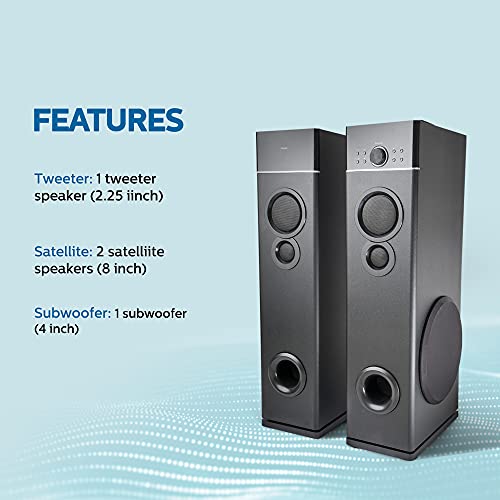 Image of Philips Audio SPA9120B /94 Tower Speakers with Bluetooth