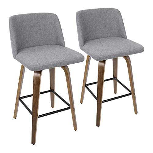 LumiSource Toriano Counter Stools for Kitchen Counter, Counter Height Chairs, Bar Stools Set of 2, Counter Height Chairs, Bar Stools for Kitchen Island