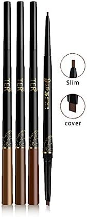 TER Duo 3D All Style Slim Eyebrow Pencil Waterproof and and Long Lasting (02 Natural Brown)