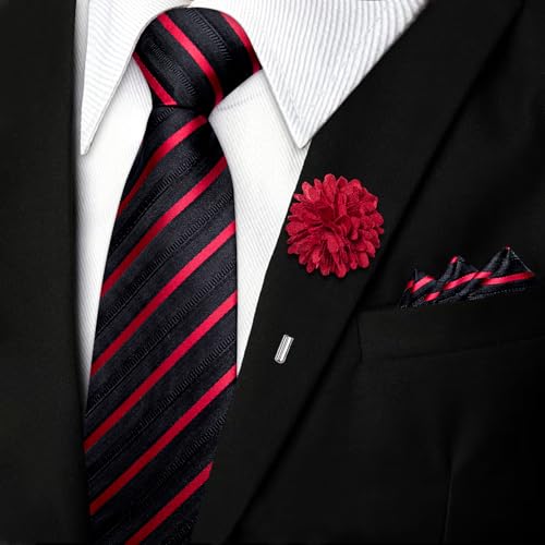 Image of DiBanGu Mens Zipper Tie Silk Pre-Tied Necktie with Gift Box
