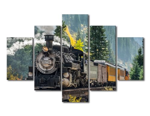 Tableau train moderne haut de gamme œuvre contemporaine sur toile canvas